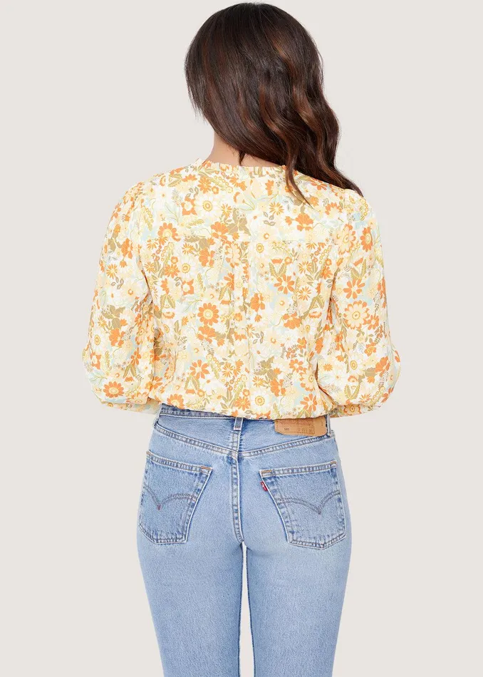 Prairie Rose Top Orangeyellowfloral Women Lost Wander Tops