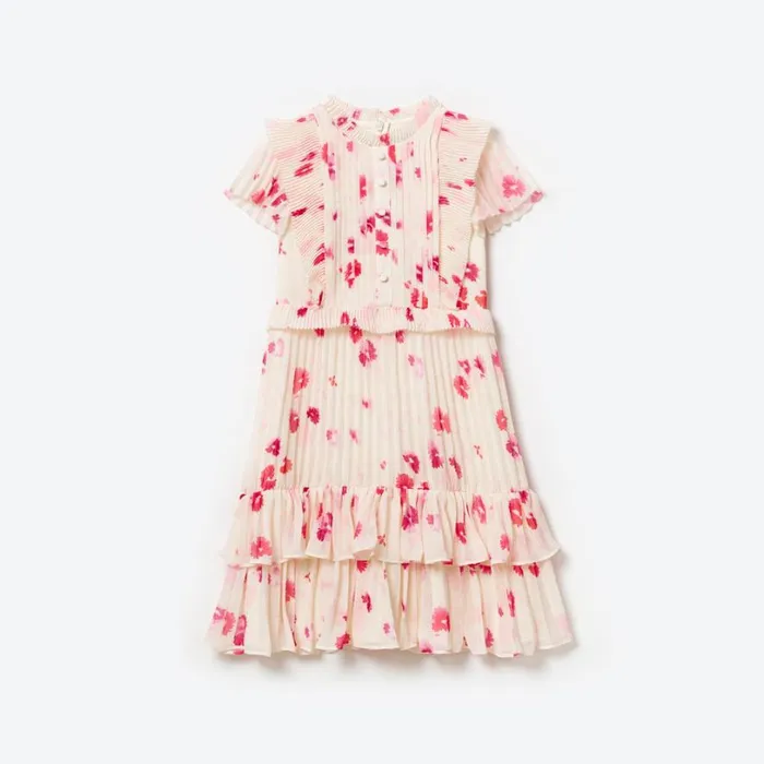 Printed Chiffon Midi Dress Kids Self Portrait Party Dresses