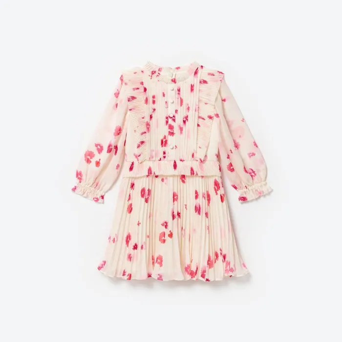 Printed Chiffon Mini Dress Kids Self Portrait Party Dresses