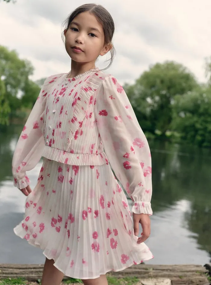 Printed Chiffon Mini Dress Kids Self Portrait Party Dresses Printed Chiffon Mini Dress Kids Self Portrait Party Dresses
