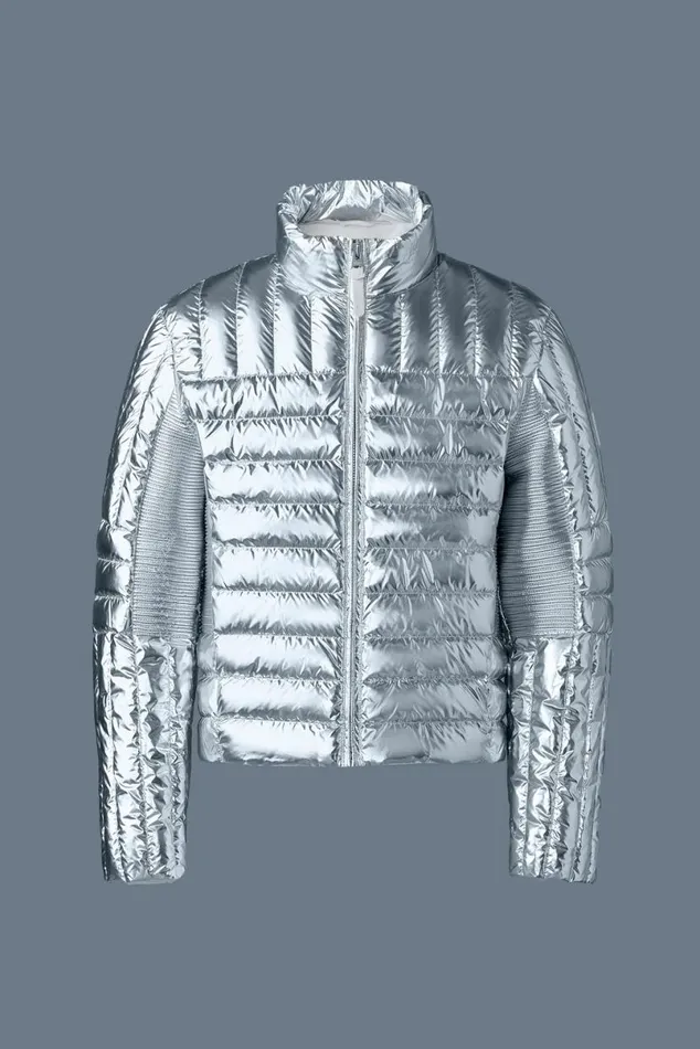 Puffer Men Mackage TRAVISM Metallic Perpendicular Channel Quilt Down Jacket Silver Puffer Men Mackage TRAVISM Metallic Perpendicular Channel Quilt Down Jacket Silver