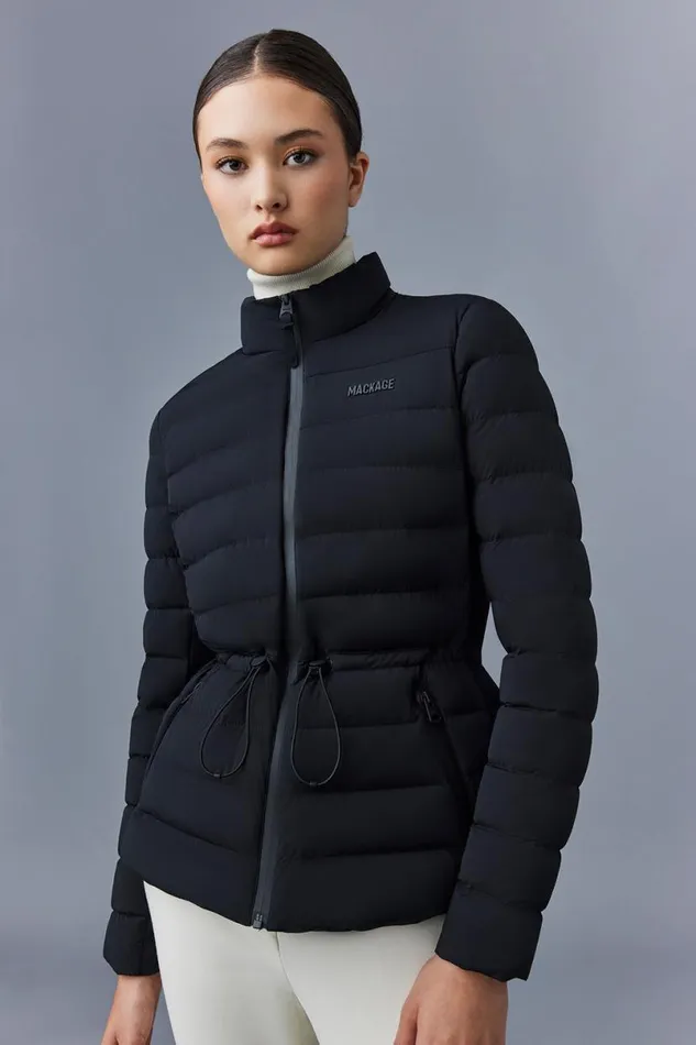 Puffers Women Mackage JACEYCITY Light Down Jacket With Stand Collar Black Puffers Women Mackage JACEYCITY Light Down Jacket With Stand Collar Black