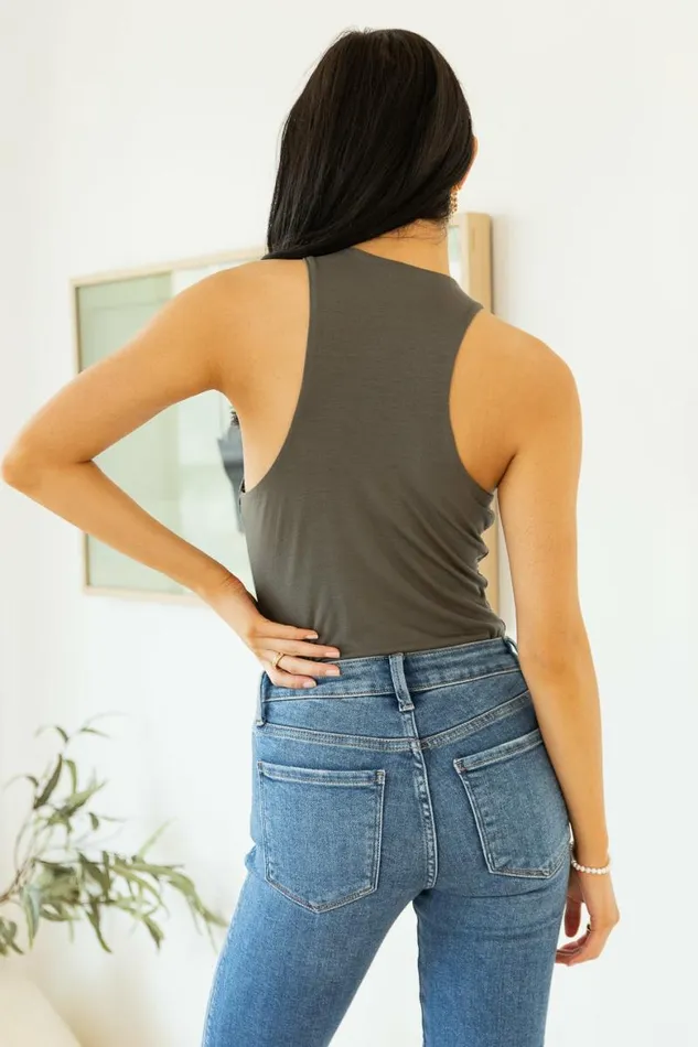 Quinn Tank In Grey Grey Women Bohme Tees and Tanks