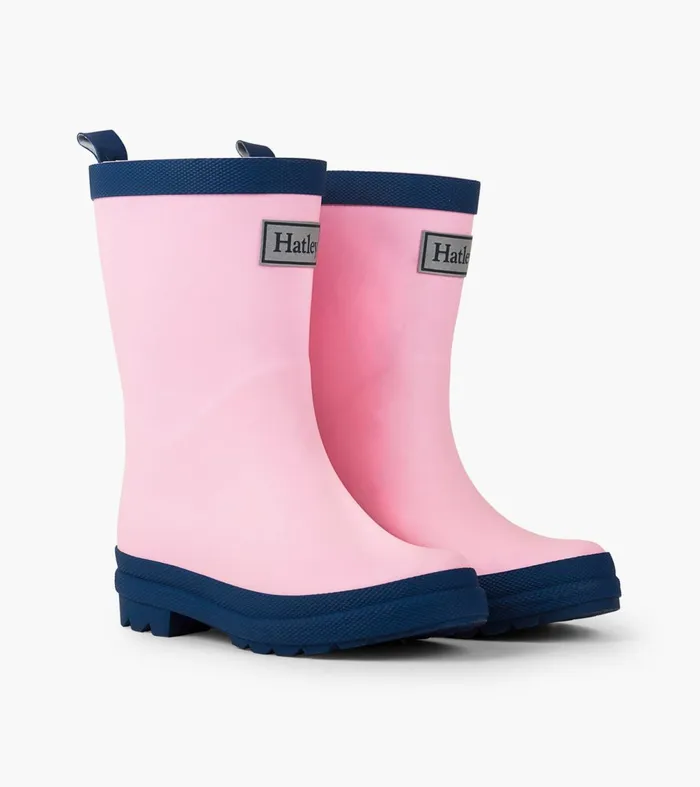 Rainwear GirlsBaby and Toddler Hatley Pink and Navy Matte Rain Boots