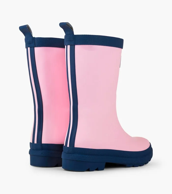 Rainwear GirlsBaby and Toddler Hatley Pink and Navy Matte Rain Boots
