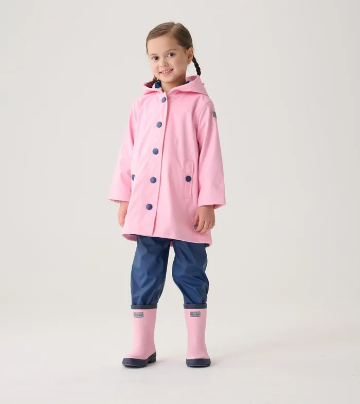 Rainwear GirlsBaby and Toddler Hatley Pink and Navy Matte Rain Boots