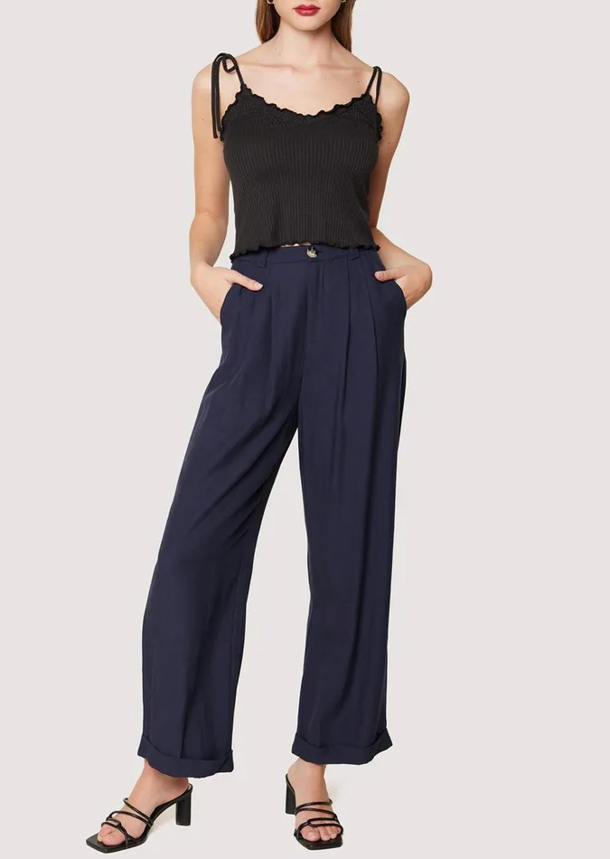 Rolled Hem Trouser Navy Women Lost Wander Pants And Shorts