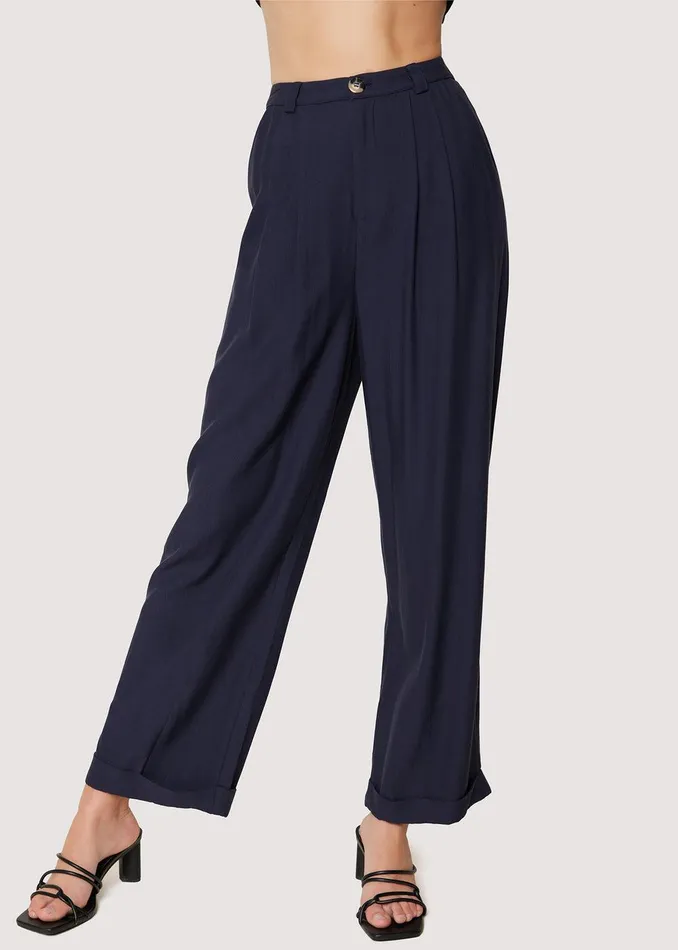 Rolled Hem Trouser Navy Women Lost Wander Pants And Shorts