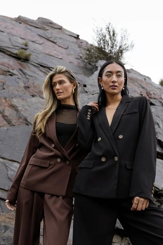 Romaine Blazer In Black Black Women Bohme Outerwear