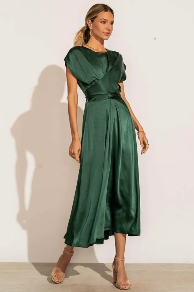Rosalind Midi Dress In Emerald Emerald Women Bohme Dresses