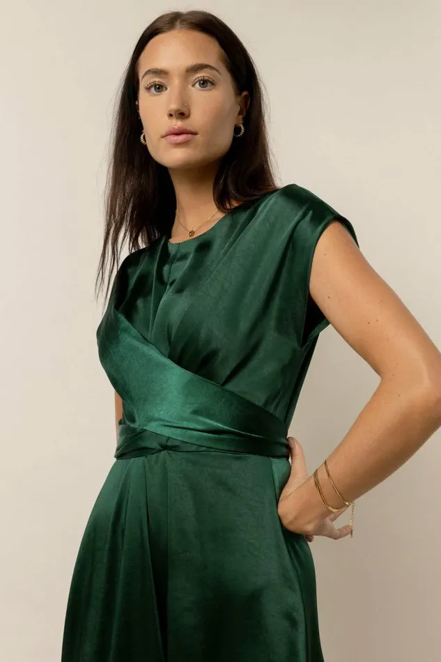 Rosalind Midi Dress In Emerald Emerald Women Bohme Dresses