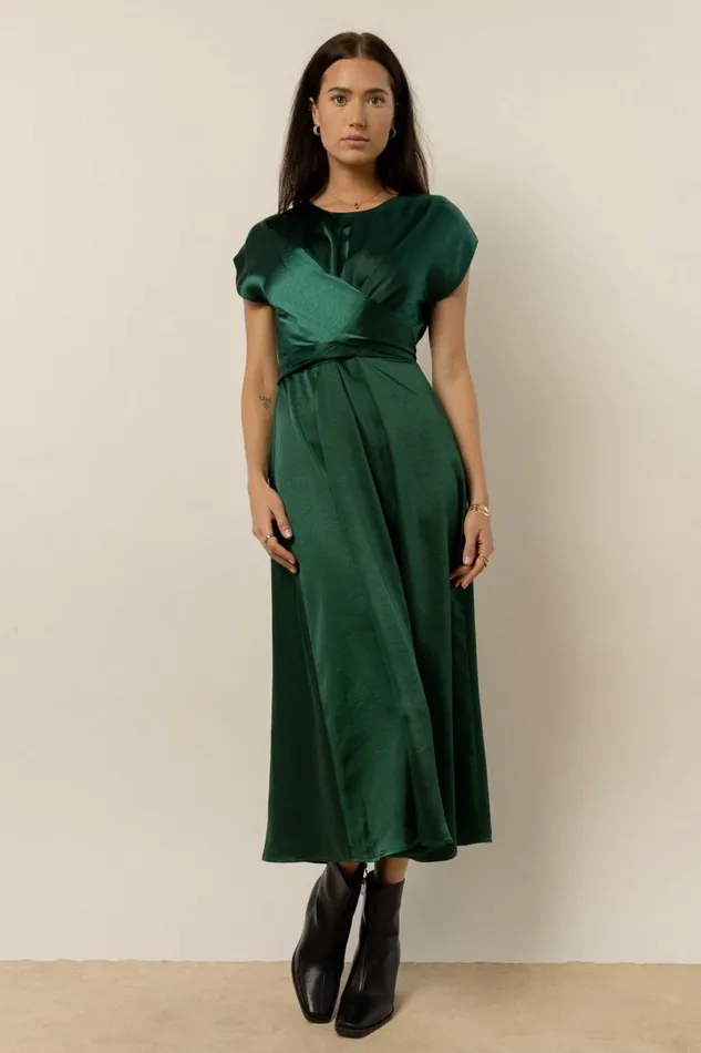 Rosalind Midi Dress In Emerald Emerald Women Bohme Dresses