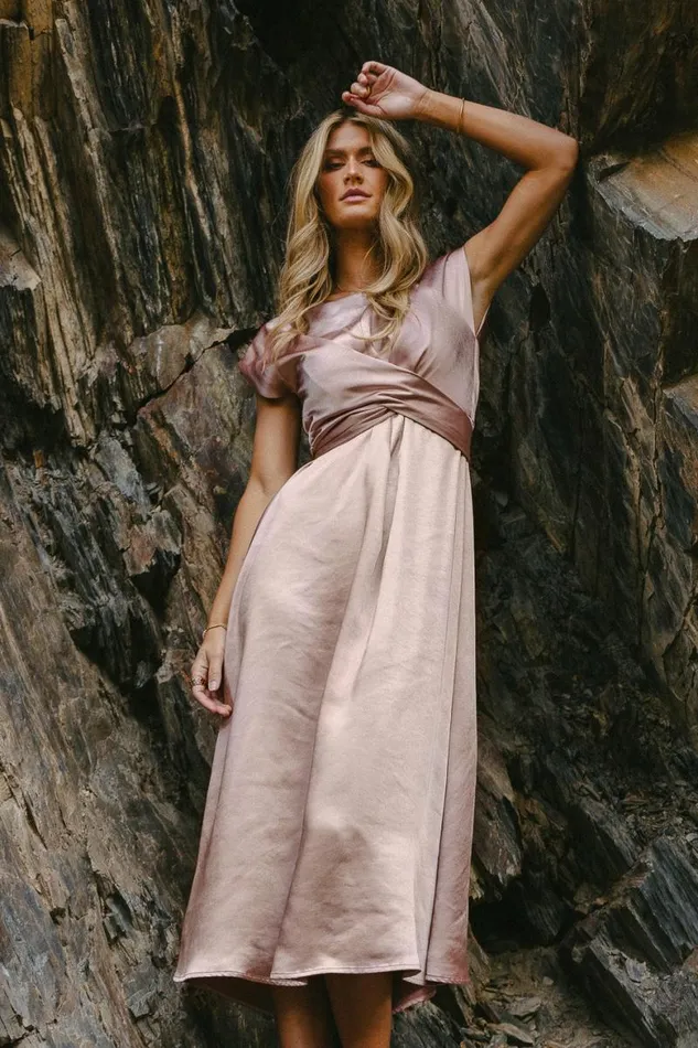 Rosalind Midi Dress In Mauve Mauve Women Bohme Dresses