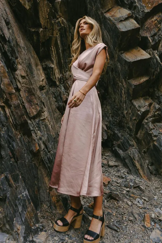 Rosalind Midi Dress In Mauve Mauve Women Bohme Dresses