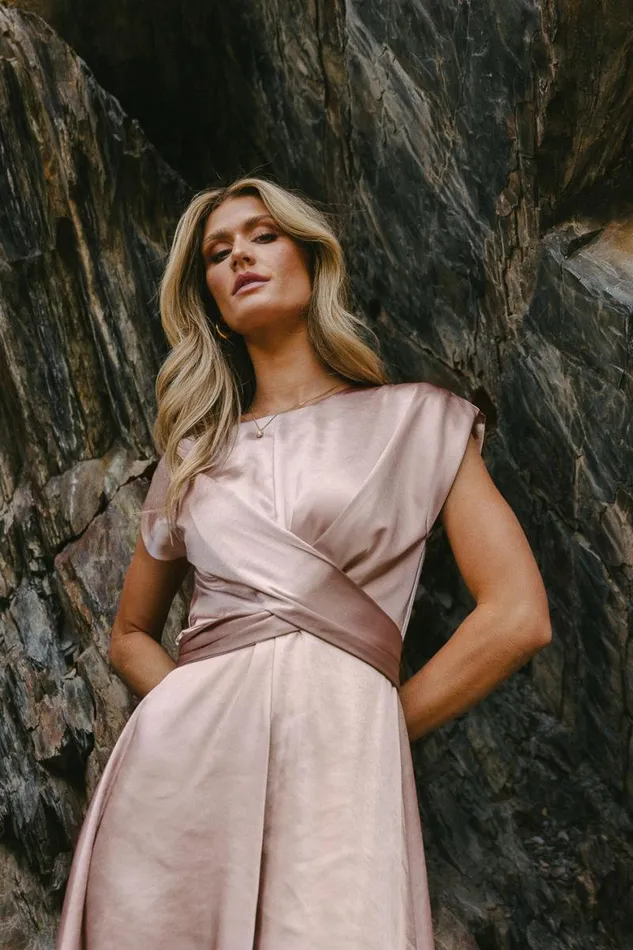 Rosalind Midi Dress In Mauve Mauve Women Bohme Dresses