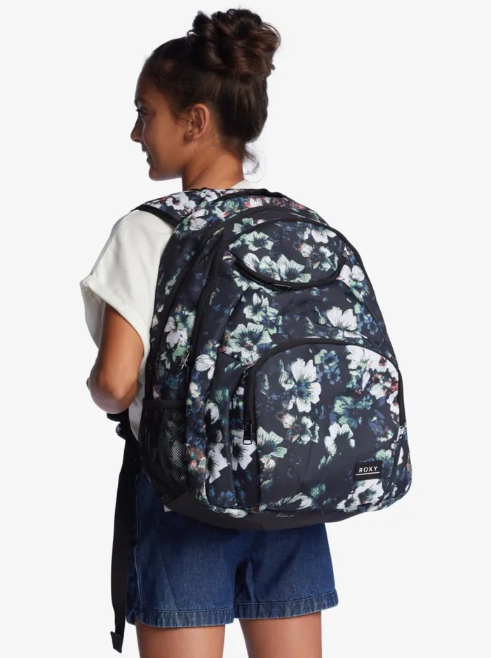 Roxy Backpacks Shadow Swell 24 L Printed Medium Backpack Anthracite Black Flowers La 8211 Women