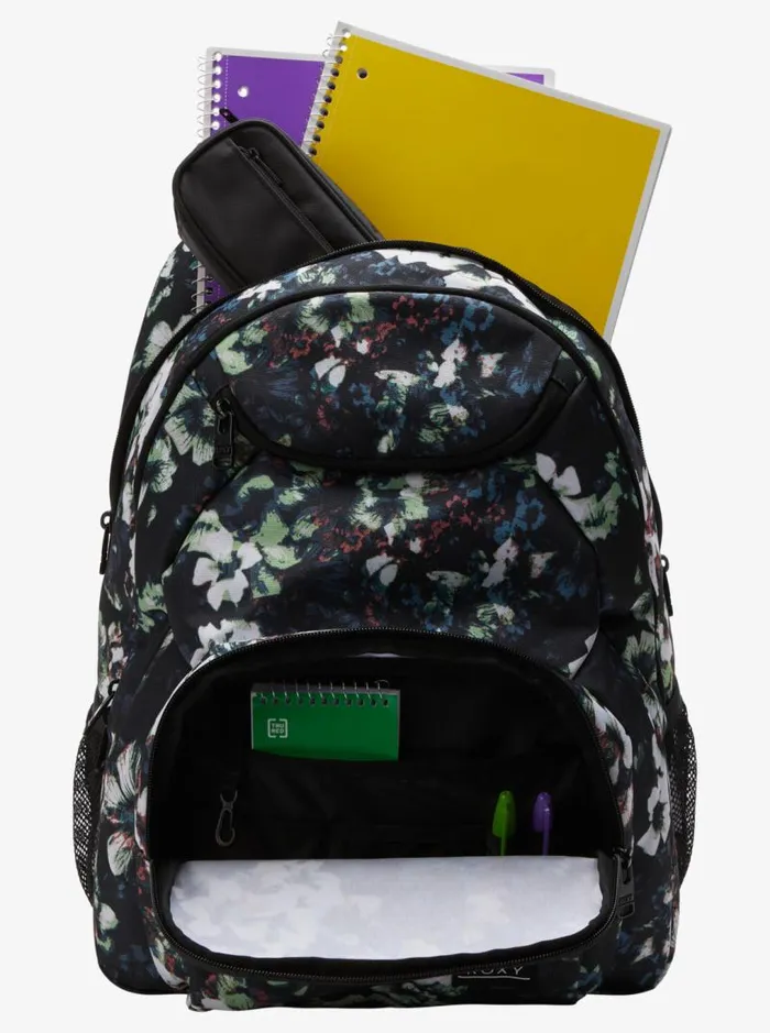 Roxy Backpacks Shadow Swell 24 L Printed Medium Backpack Anthracite Black Flowers La 8211 Women
