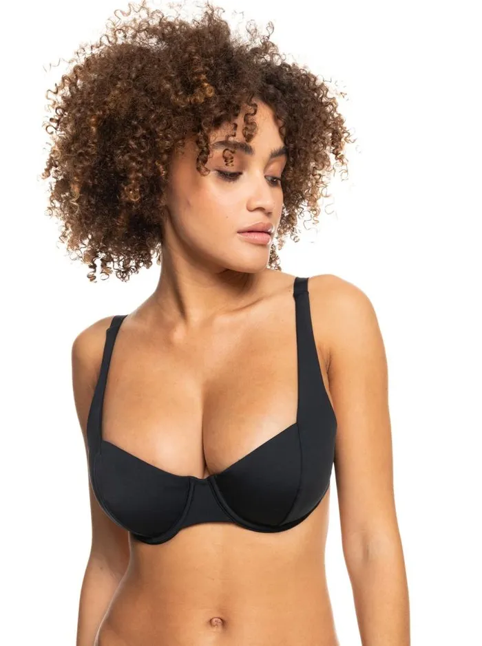 Roxy Bikini Tops Beach Classics Underwired DCup Bikini Top Anthracite 8211 Women