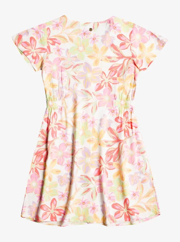 Roxy Dresses and Rompers Girl039s 416 Another Song Buttoned Skater Dress Snow White Bayside Blooms 8211 Kids Roxy Dresses and Rompers Girl039s 416 Another Song Buttoned Skater Dress Snow White Bayside Blooms 8211 Kids