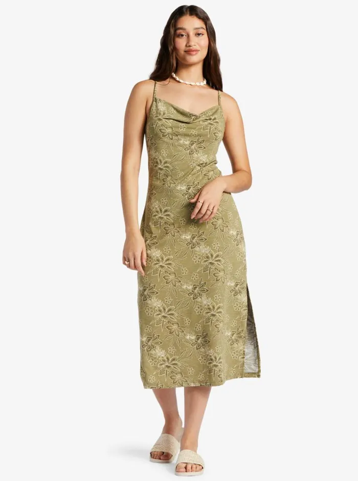 Roxy Dresses Last Dance Midi Dress Deep Lichen Wild Oasis 8211 Women