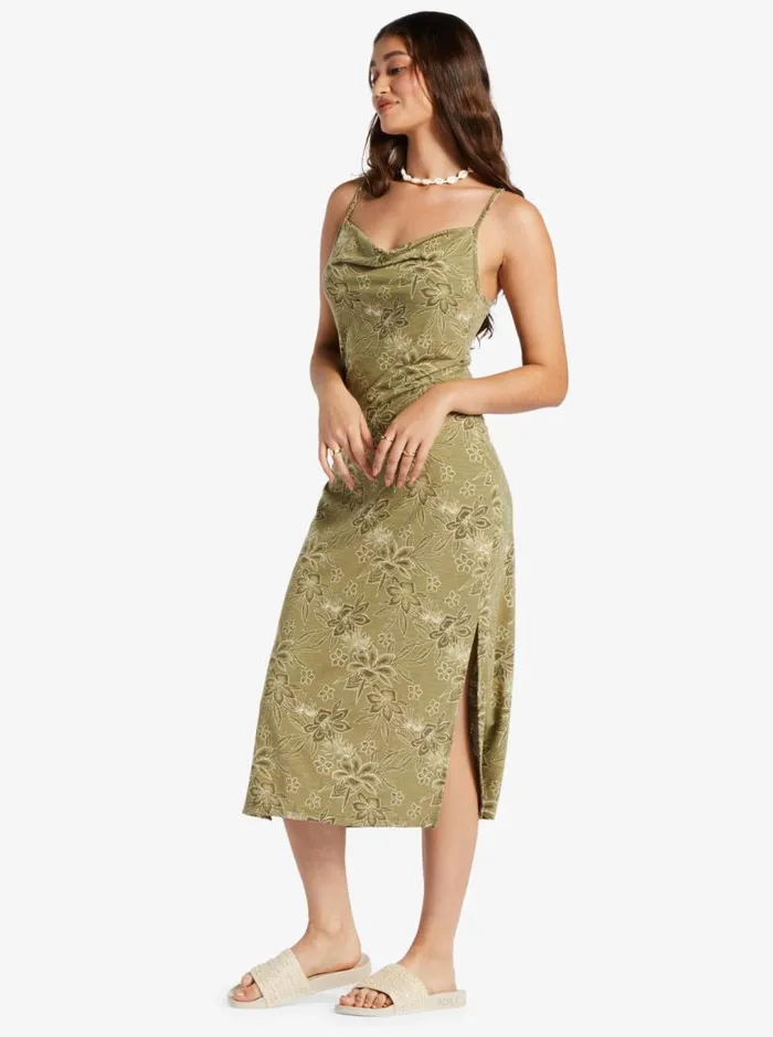 Roxy Dresses Last Dance Midi Dress Deep Lichen Wild Oasis 8211 Women Roxy Dresses Last Dance Midi Dress Deep Lichen Wild Oasis 8211 Women