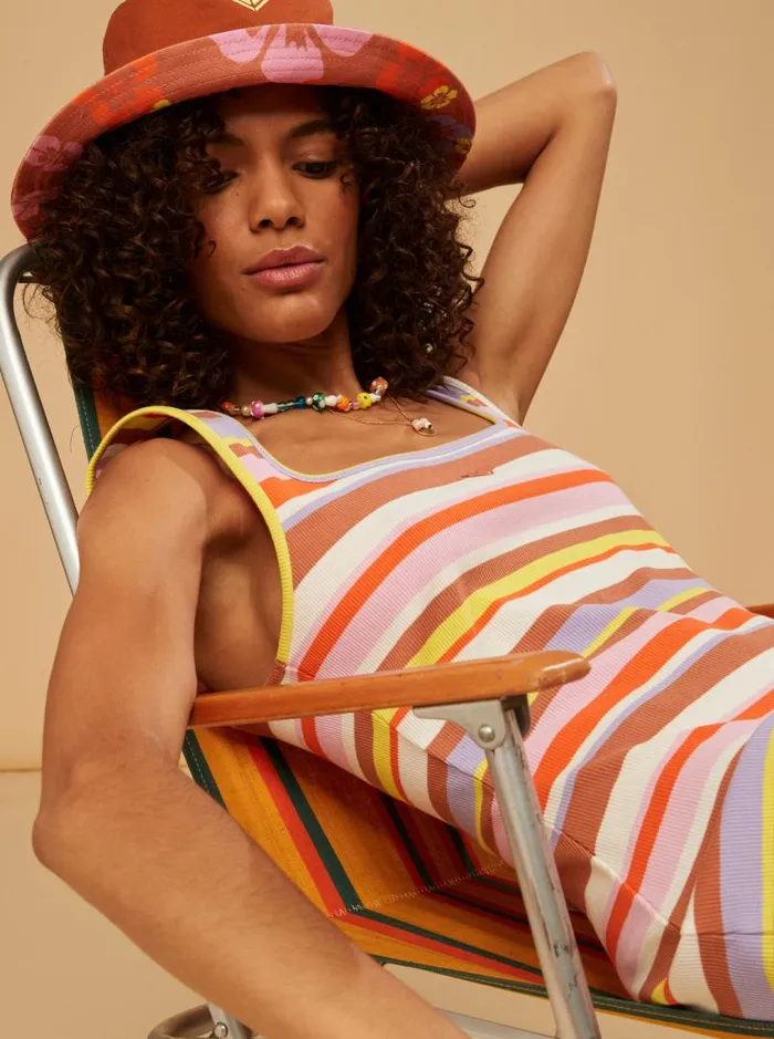 Roxy Dresses SurfKindKate Rib Knit Dress Vermillon Sun Struck Stripe 8211 Women