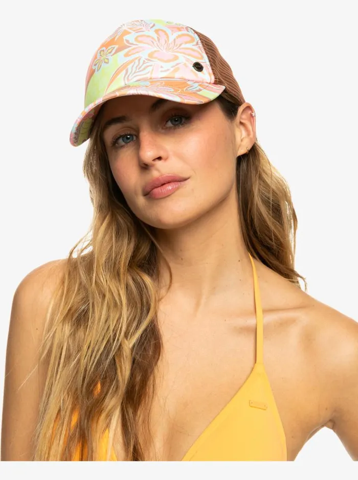 Roxy Hats Beautiful Morning Trucker Hat Mock Orange Roxy Delic 8211 Women