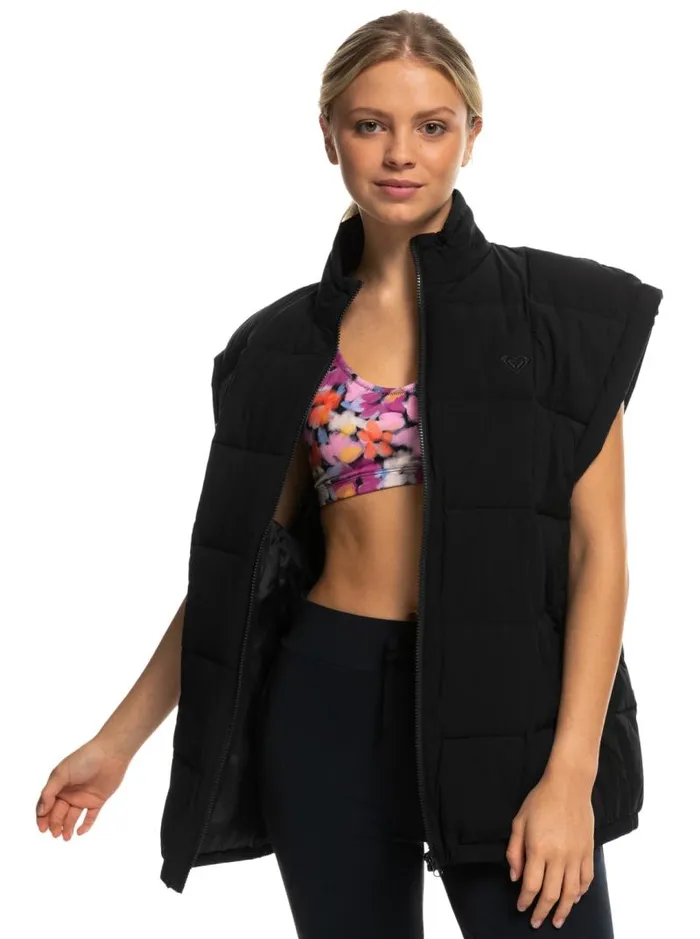 Roxy Jackets Waves Of Warmth Quilted Vest Anthracite 8211 Women Roxy Jackets Waves Of Warmth Quilted Vest Anthracite 8211 Women