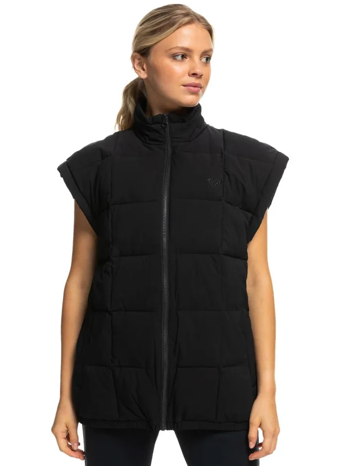 Roxy Jackets Waves Of Warmth Quilted Vest Anthracite 8211 Women Roxy Jackets Waves Of Warmth Quilted Vest Anthracite 8211 Women