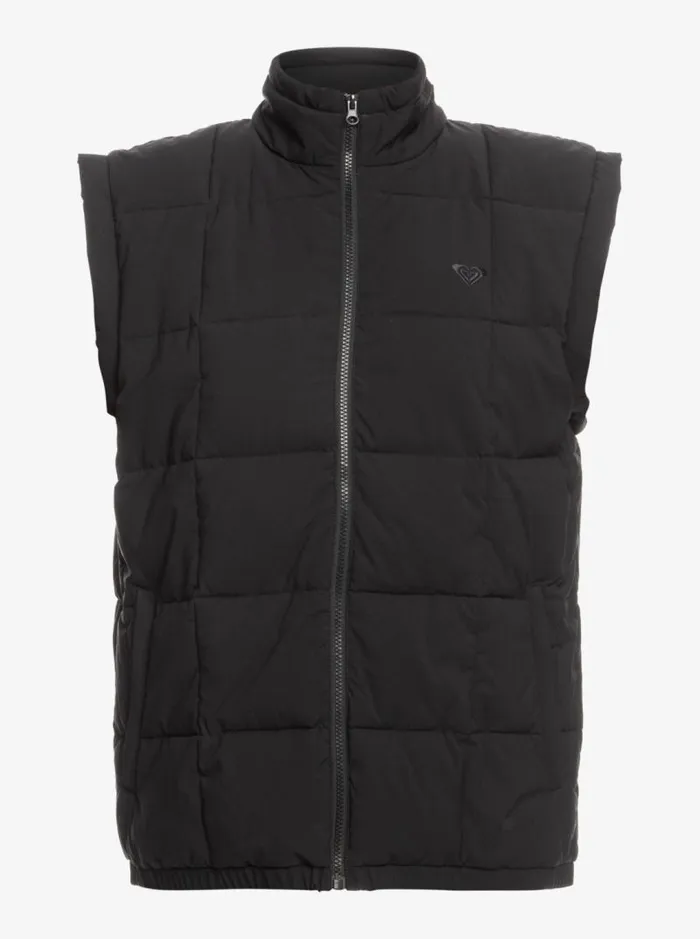 Roxy Jackets Waves Of Warmth Quilted Vest Anthracite 8211 Women Roxy Jackets Waves Of Warmth Quilted Vest Anthracite 8211 Women