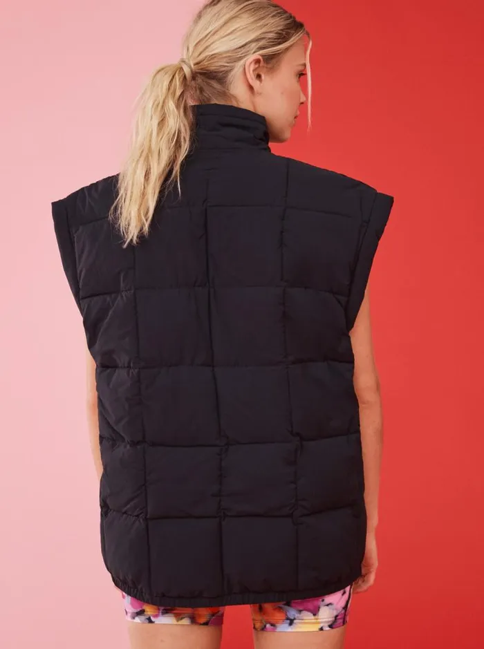 Roxy Jackets Waves Of Warmth Quilted Vest Anthracite 8211 Women Roxy Jackets Waves Of Warmth Quilted Vest Anthracite 8211 Women
