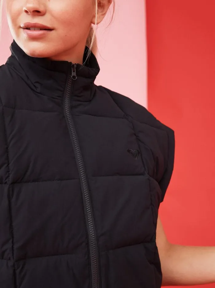 Roxy Jackets Waves Of Warmth Quilted Vest Anthracite 8211 Women Roxy Jackets Waves Of Warmth Quilted Vest Anthracite 8211 Women
