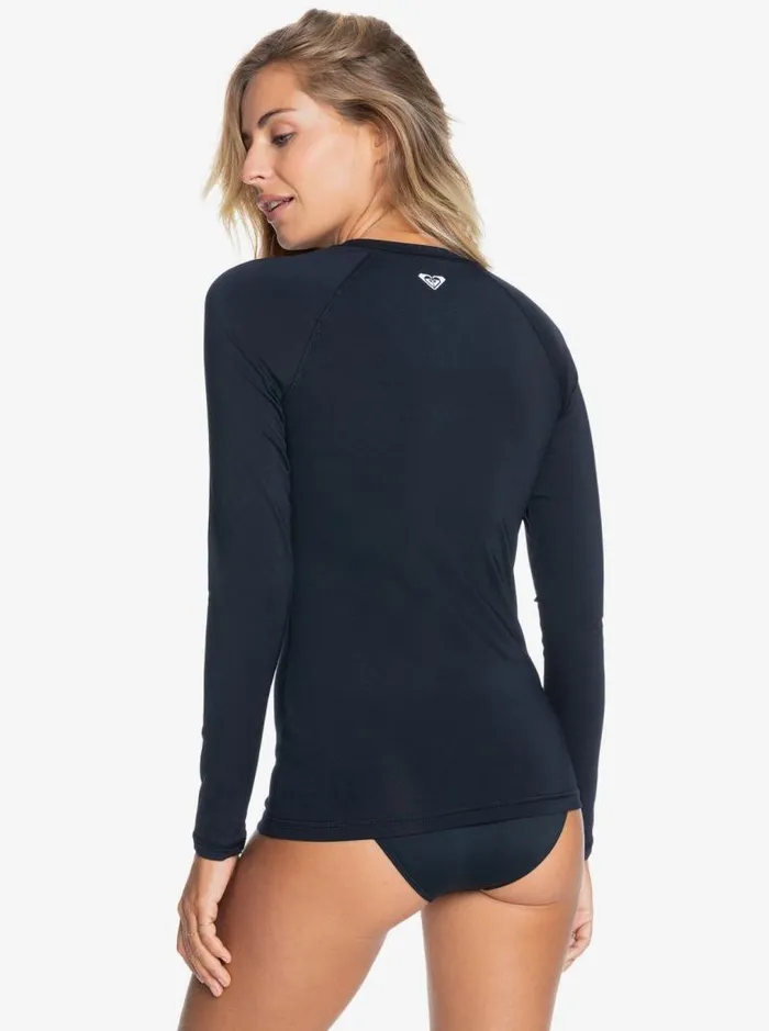 Roxy Rashguards Essentials UPF 50 Long Sleeve Front Zip Rashguard Anthracite 8211 Women Roxy Rashguards Essentials UPF 50 Long Sleeve Front Zip Rashguard Anthracite 8211 Women