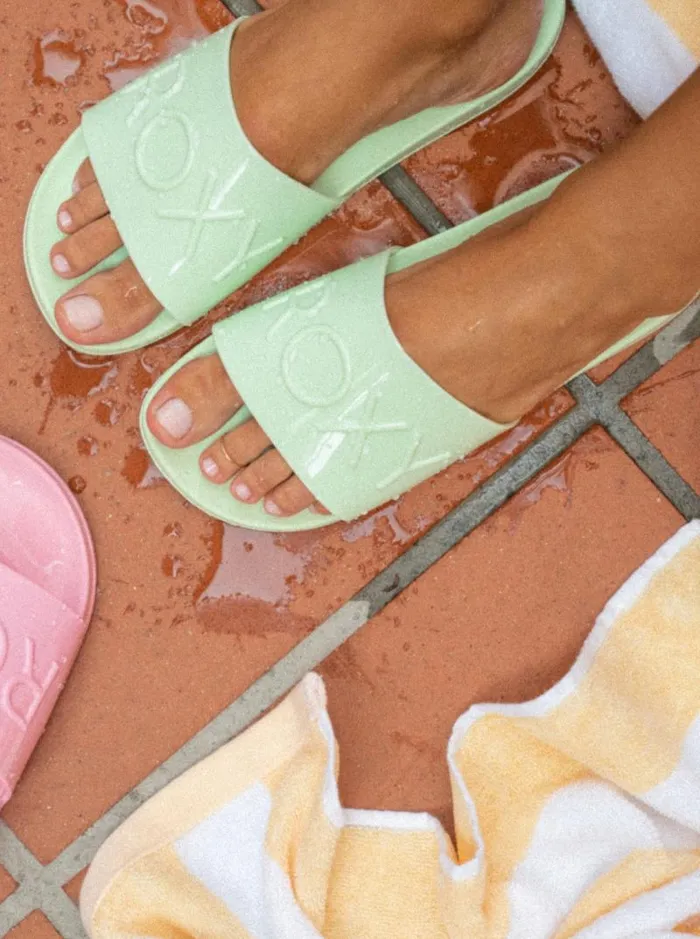 Roxy Sandals Slippy Jelly Sandals Green Tea 8211 Women Roxy Sandals Slippy Jelly Sandals Green Tea 8211 Women
