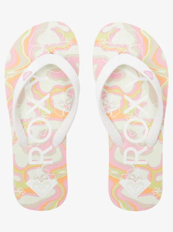 Roxy Shoes and Sandals Girl039s 416 Tahiti FlipFlops Greenpink 8211 Kids Roxy Shoes and Sandals Girl039s 416 Tahiti FlipFlops Greenpink 8211 Kids