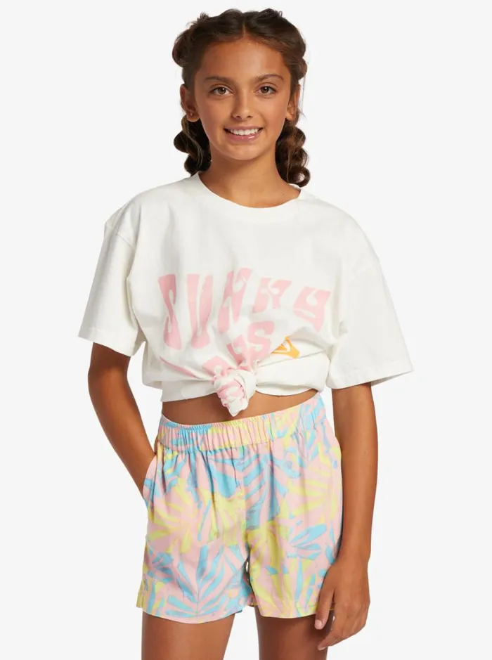 Roxy Skirts and Shorts Girl039s 416 Blue Ocean Floor Viscose Shorts For Girls Daiquiri Green All Palmed O Rg 8211 Kids