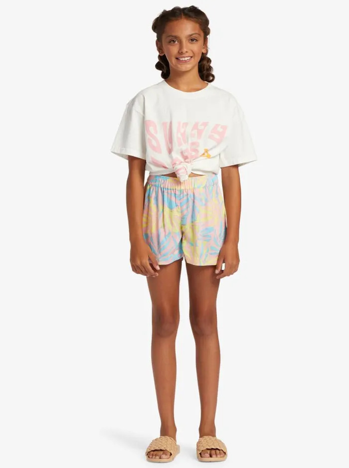 Roxy Skirts and Shorts Girl039s 416 Blue Ocean Floor Viscose Shorts For Girls Daiquiri Green All Palmed O Rg 8211 Kids