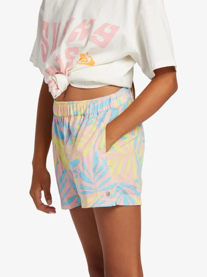 Roxy Skirts and Shorts Girl039s 416 Blue Ocean Floor Viscose Shorts For Girls Daiquiri Green All Palmed O Rg 8211 Kids