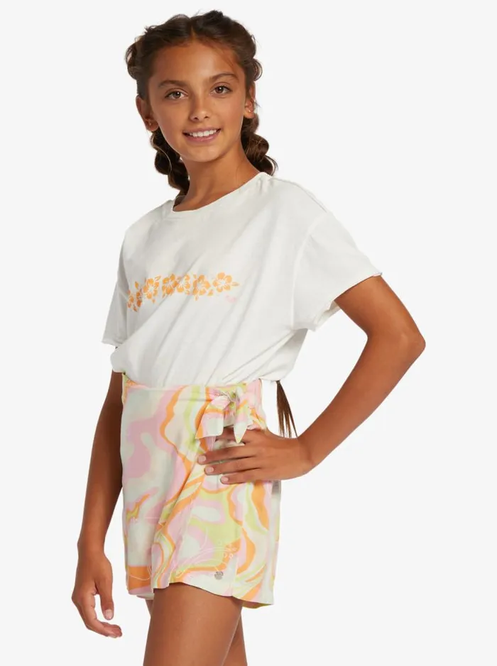 Roxy Skirts and Shorts Girl039s 416 Into The Unknown Wrap Skort For Girls Ambroisia Hibiscus Hype 8211 Kids