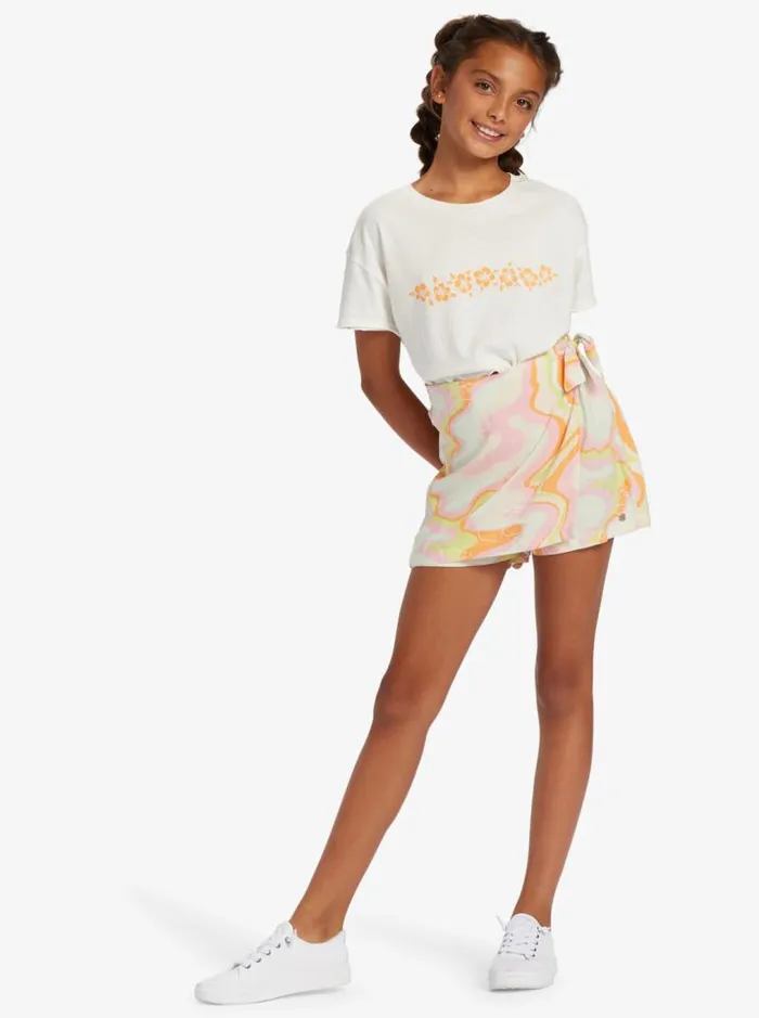 Roxy Skirts and Shorts Girl039s 416 Into The Unknown Wrap Skort For Girls Ambroisia Hibiscus Hype 8211 Kids