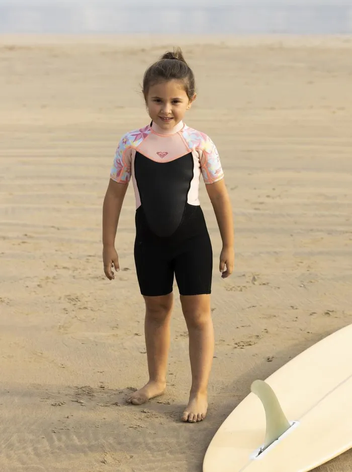Roxy Surf Girl039s 27 22mm Prologue Short Sleeve Back Zip Springsuit Tanager Tur Tw Floral Conf 8211 Kids