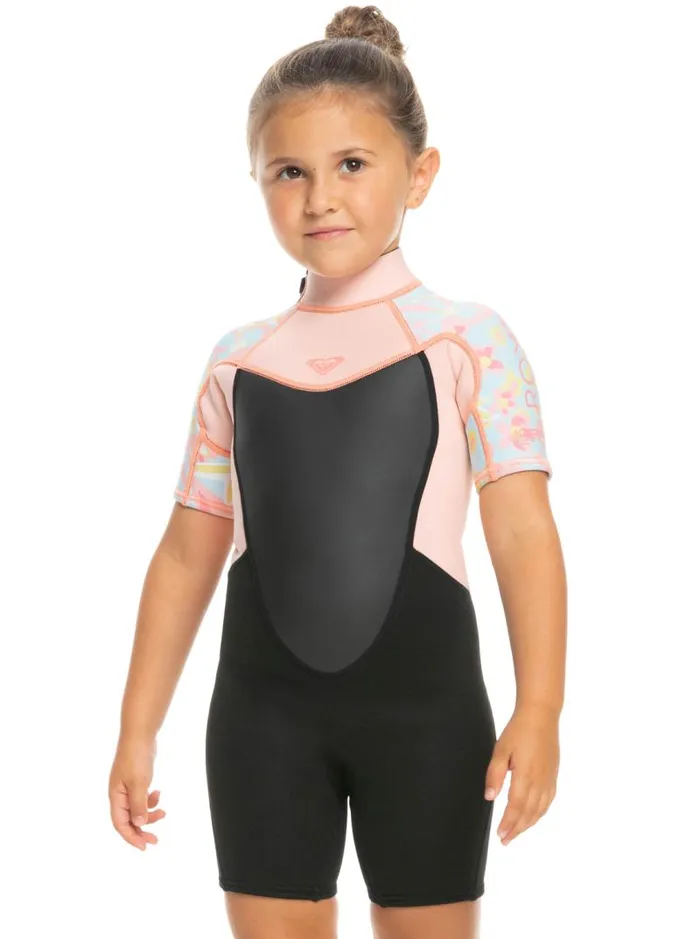 Roxy Surf Girl039s 27 22mm Prologue Short Sleeve Back Zip Springsuit Tanager Tur Tw Floral Conf 8211 Kids