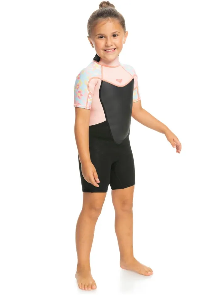 Roxy Surf Girl039s 27 22mm Prologue Short Sleeve Back Zip Springsuit Tanager Tur Tw Floral Conf 8211 Kids