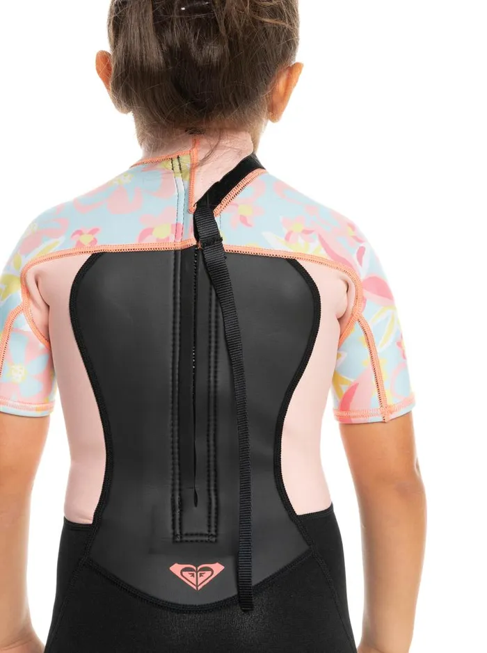 Roxy Surf Girl039s 27 22mm Prologue Short Sleeve Back Zip Springsuit Tanager Tur Tw Floral Conf 8211 Kids