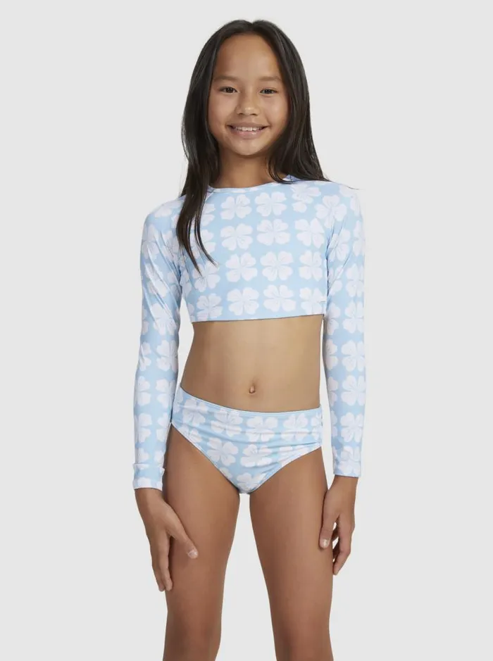 Roxy Surf Girls039 716 Vacation Memories Cropped LongSleeve Rashguard Set Clear Sky Clik 8211 Kids Roxy Surf Girls039 716 Vacation Memories Cropped LongSleeve Rashguard Set Clear Sky Clik 8211 Kids