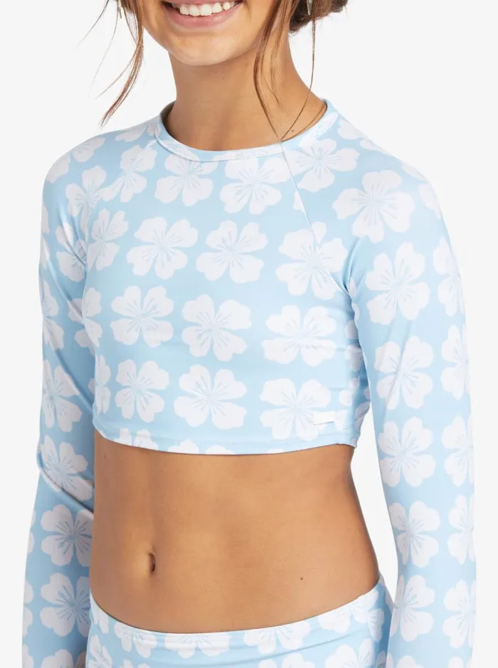 Roxy Surf Girls039 716 Vacation Memories Cropped LongSleeve Rashguard Set Clear Sky Clik 8211 Kids Roxy Surf Girls039 716 Vacation Memories Cropped LongSleeve Rashguard Set Clear Sky Clik 8211 Kids