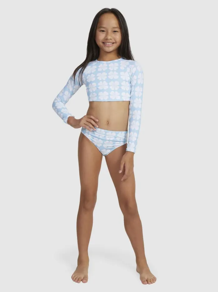 Roxy Surf Girls039 716 Vacation Memories Cropped LongSleeve Rashguard Set Clear Sky Clik 8211 Kids Roxy Surf Girls039 716 Vacation Memories Cropped LongSleeve Rashguard Set Clear Sky Clik 8211 Kids
