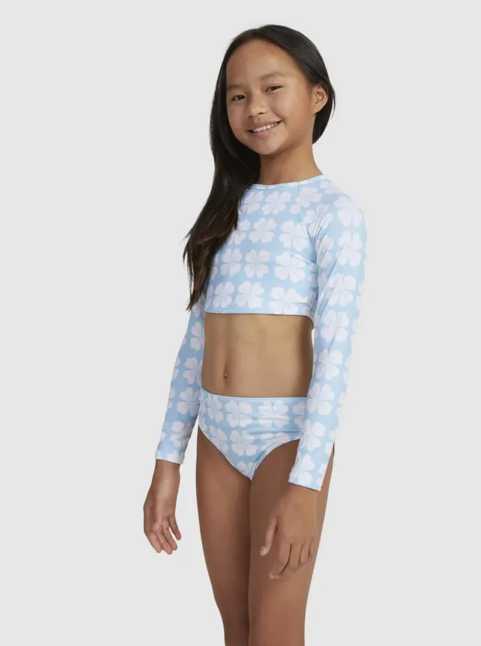 Roxy Surf Girls039 716 Vacation Memories Cropped LongSleeve Rashguard Set Clear Sky Clik 8211 Kids Roxy Surf Girls039 716 Vacation Memories Cropped LongSleeve Rashguard Set Clear Sky Clik 8211 Kids