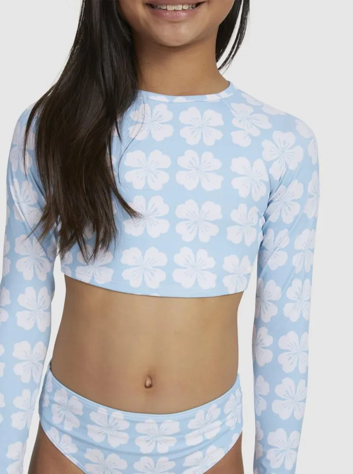 Roxy Surf Girls039 716 Vacation Memories Cropped LongSleeve Rashguard Set Clear Sky Clik 8211 Kids Roxy Surf Girls039 716 Vacation Memories Cropped LongSleeve Rashguard Set Clear Sky Clik 8211 Kids