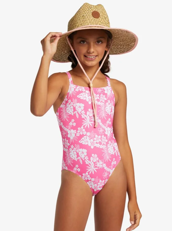 Roxy Swim Girl039s 416 Aloha Spirit OnePiece Swimsuit For Girls Shocking Pink Hello Aloha Smal 8211 Kids